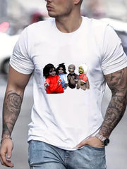 Creepy Doll Print Men's Graphic Active T shirt