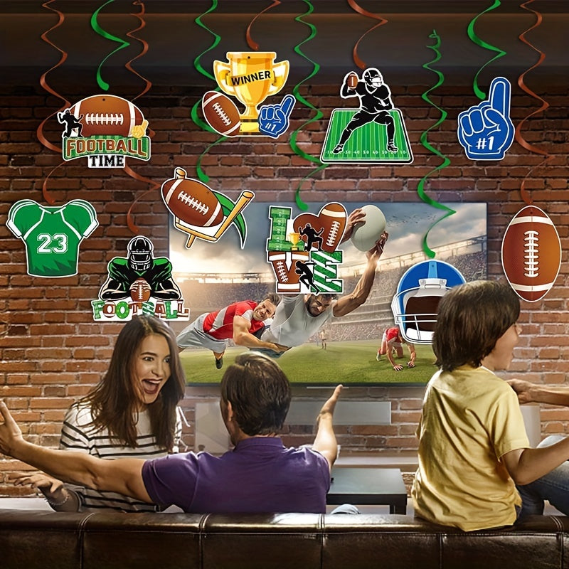 Rugby Party Decoration Spiral Hanging Sign Football Fan Party Decorations