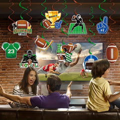 Rugby Party Decoration Spiral Hanging Sign Football Fan Party Decorations