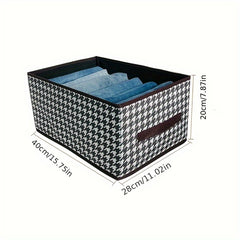 2pcs Collapsible Plaid Underwear Storage Box Large Capacity