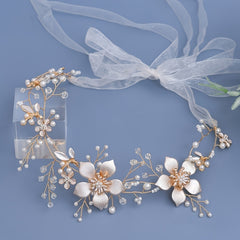 Bridal Headband Necklace Rhinestone Wedding Hair Accessories