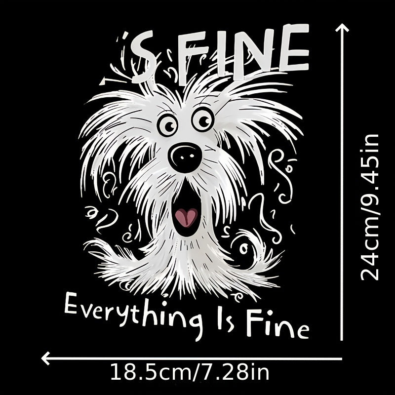 Surprised Dog Iron On Transfer Decal Washable Heat Press Sticker DIY T Shirts
