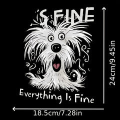 Surprised Dog Iron On Transfer Decal Washable Heat Press Sticker DIY T Shirts