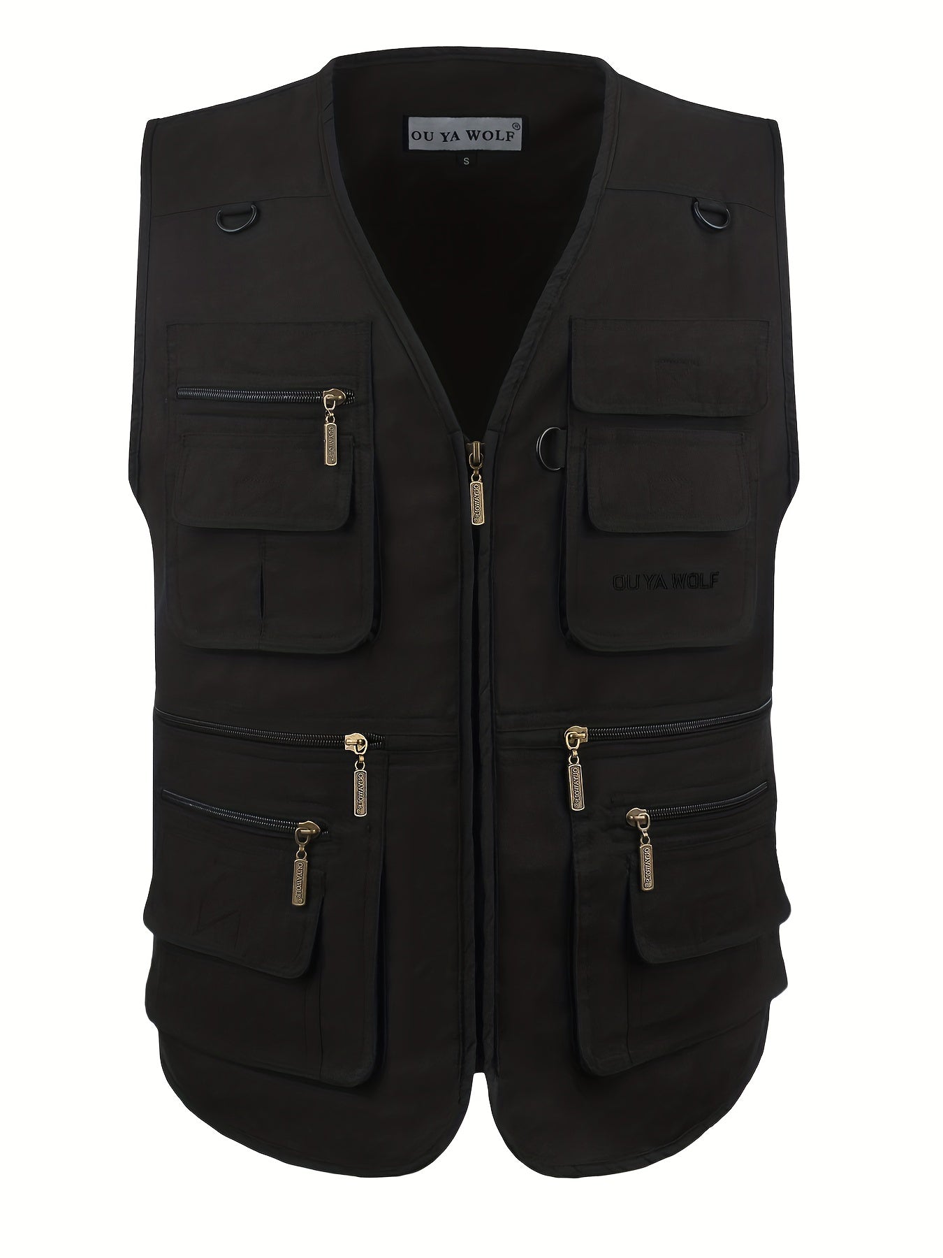 Men's Poplin Outdoors Travel Sports Pockets Utility Work Fishing Cargo Vest