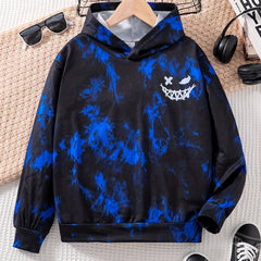 Tie Dye Smile Face Boys Hooded Sweatshirt