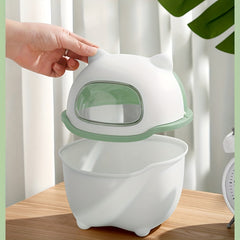 Mini Cartoon Desktop Trash Can Flip Top Storage Trash Can