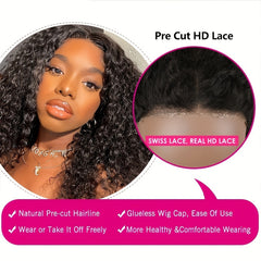 Kinky Curly Edges Hairline 13x4 Lace Front Wigs