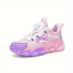 Kid's Rotating Buckle Basketball Shoes, Shock Absorption Sneakers