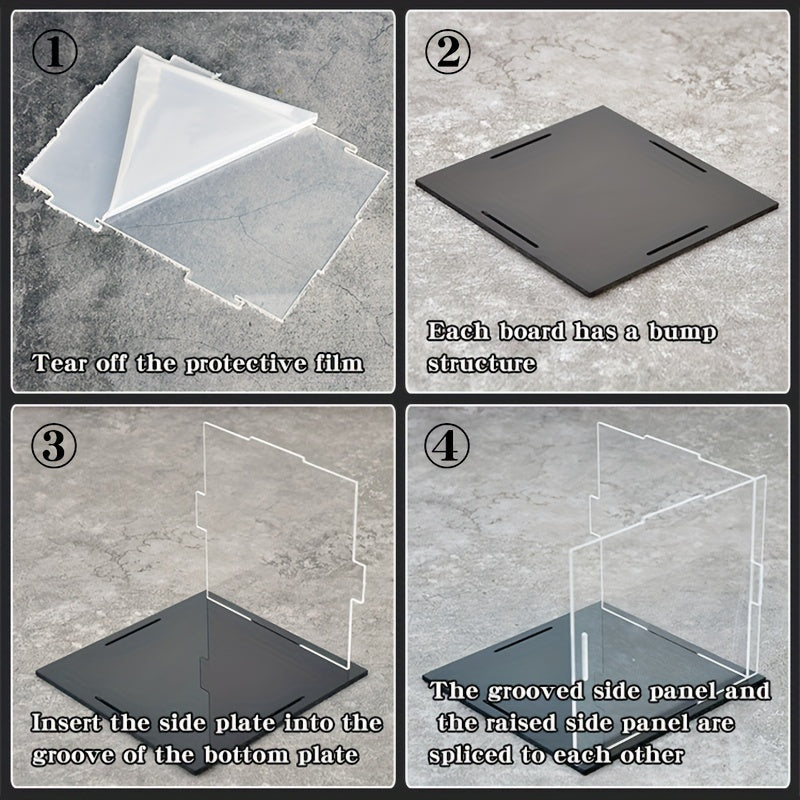 Acrylic Display Box Case Dustproof Tray Model Glass 20 32x20 32x39 88 Cm