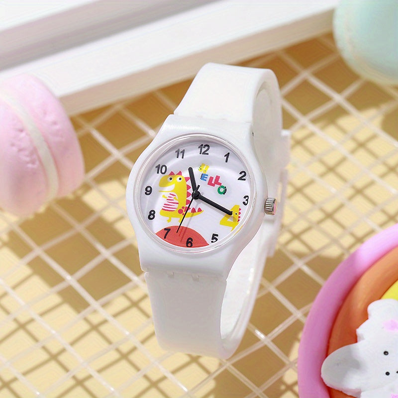 Colorful Small Dinosaur Quartz Watch With Silicone Strap