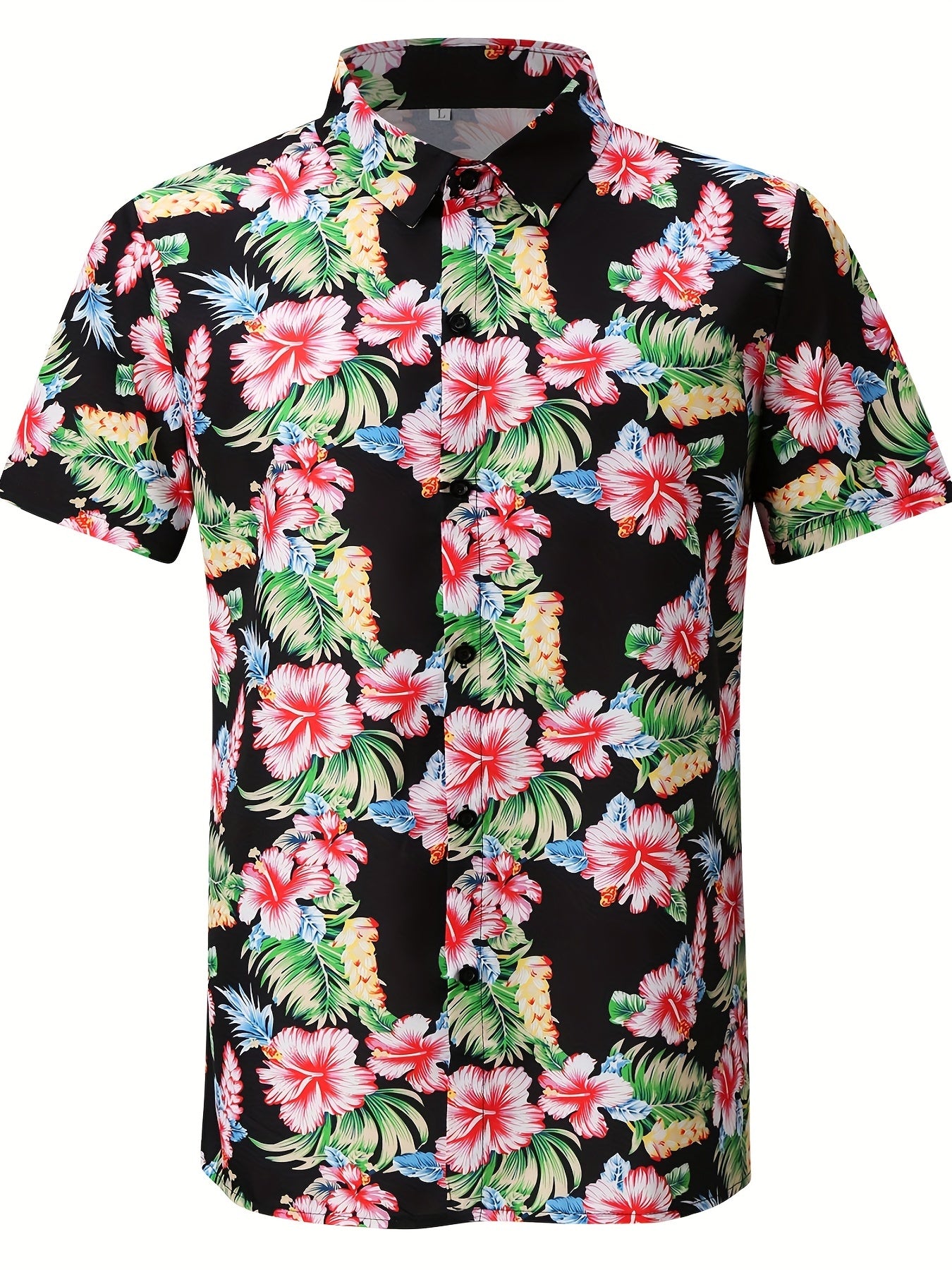 Hawaiian Style Print Men's Short Sleeve Shirt for Summer Vacation