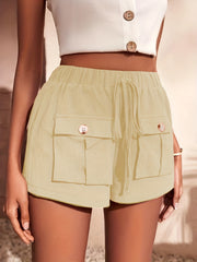 Flap Pockets Drawstring Shorts Casual Shorts