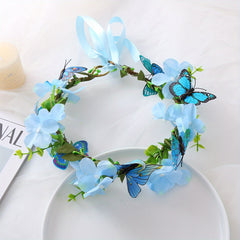 Butterfly Flower Wreath Headband for Girls