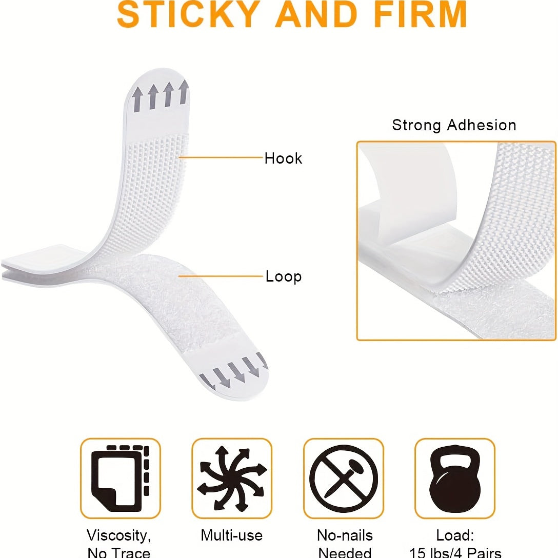 12Pairs Picture Hanging Strips Heavy Duty Double Side Hook