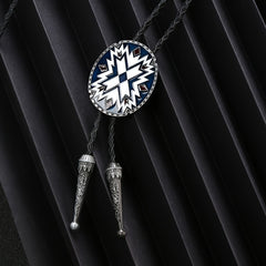 Men's Western Style Tie Necklace with Metal Accents