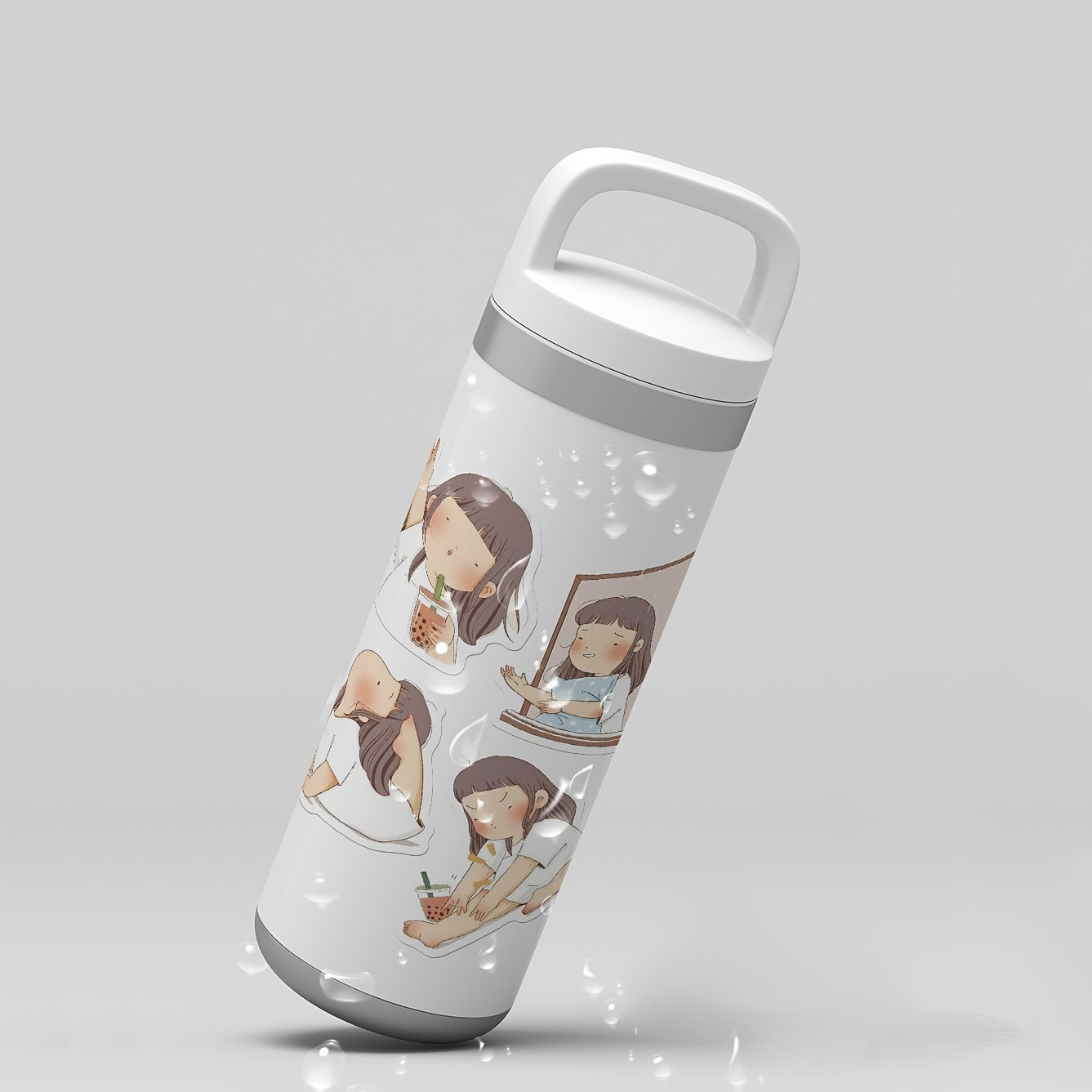 50pcs Cartoon Girl Stickers for Phone Notebook Water Cup Decoration