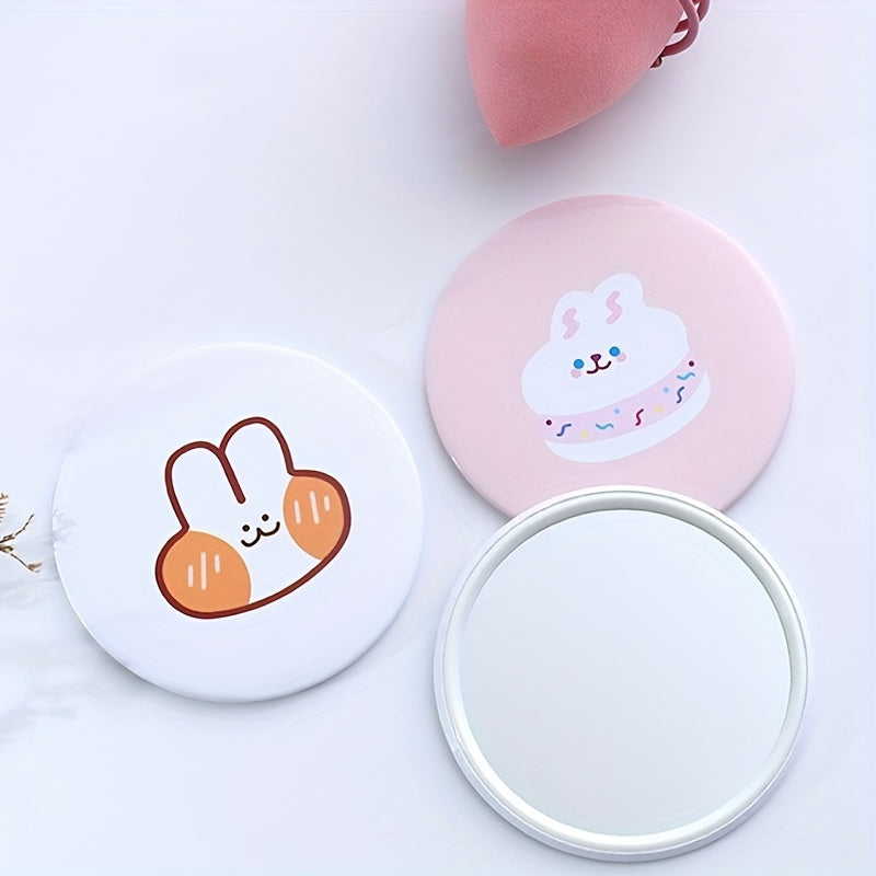 6pcs Cartoon Pattern Handheld Makeup Mirror for On-the-Go