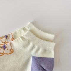 Floral Print Sweet & Low Cut Socks Women's Stockings