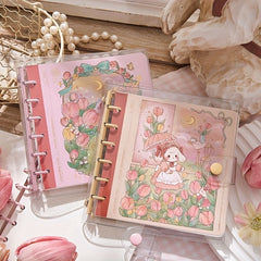 Tulip Dream Square Journal Book PVC Soft Shell Loose-leaf Square Grid Core