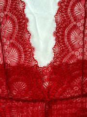 Floral Lace Plunging Teddy Bodysuit Lingerie