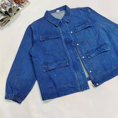 Casual Denim Top Women's Zip-Up Denim Jacket