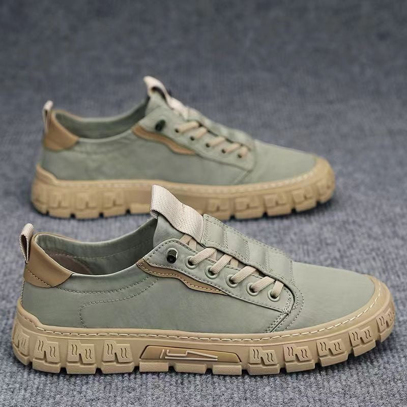Men's Canvas Sneakers Low Top Lace-up Shoes Casual Walking Comfortable