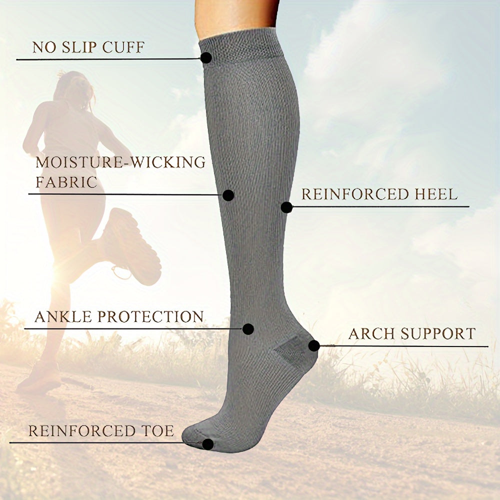 Copper Compression Socks for Men & Women 10-20 mmHg Circulation Knee High