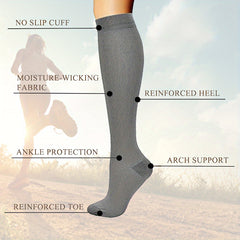 Copper Compression Socks for Men & Women 10-20 mmHg Circulation Knee High