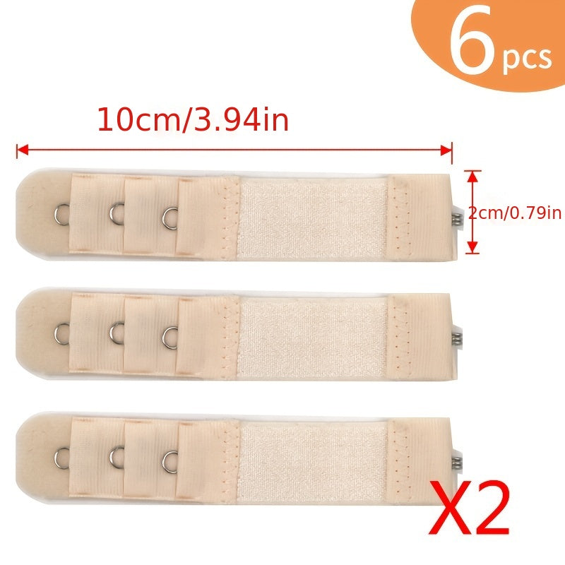 6pcs Bra Strap Extenders Adjustable Lingerie Accessories