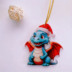 Little Fire Dragon Car Pendant 2D Acrylic Christmas Decoration Keychain