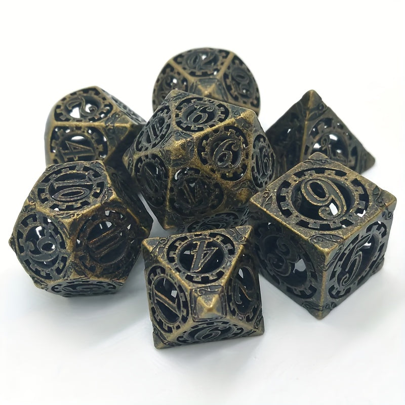 7pcs Gear Dice For Fun Game Digital Hollow Desktop Entertainment
