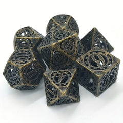 7pcs Gear Dice For Fun Game Digital Hollow Desktop Entertainment