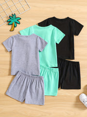 3-Piece Baby Boy's Coconut Tree Graphic T-shirt Shorts Set