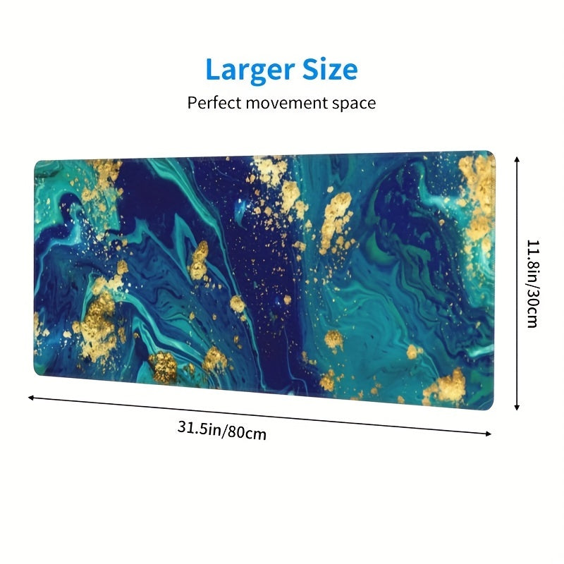 Marble Style Mouse Pad 80x29.97 cm Non-Slip Rubber Base Mousepad