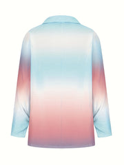 Ombre Long Sleeve Open Front Blazer