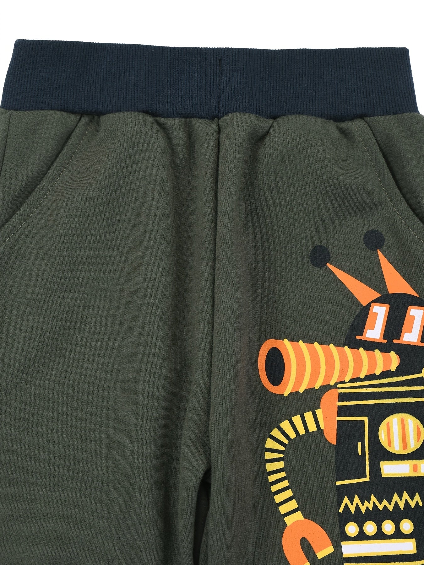 Boys Robot Print Sweatpants Elastic Waist Sports Jogger Pants