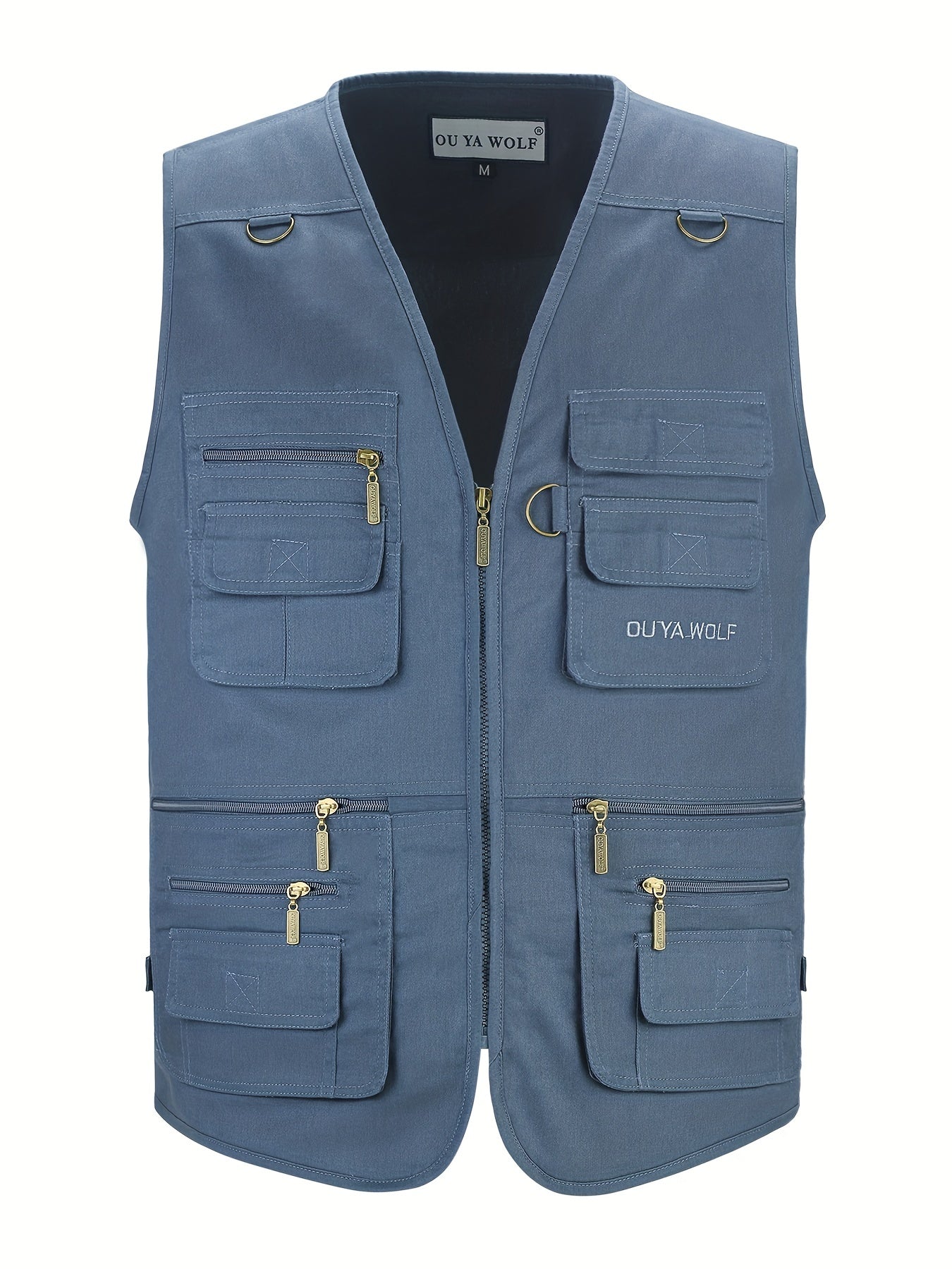 Men's Zipper Pockets Cargo Vest for Outdoor Activities