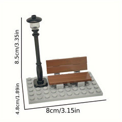 CITY Toy Chair & Street Lamp Assembly 3D Brick Wall Colorful Blocks