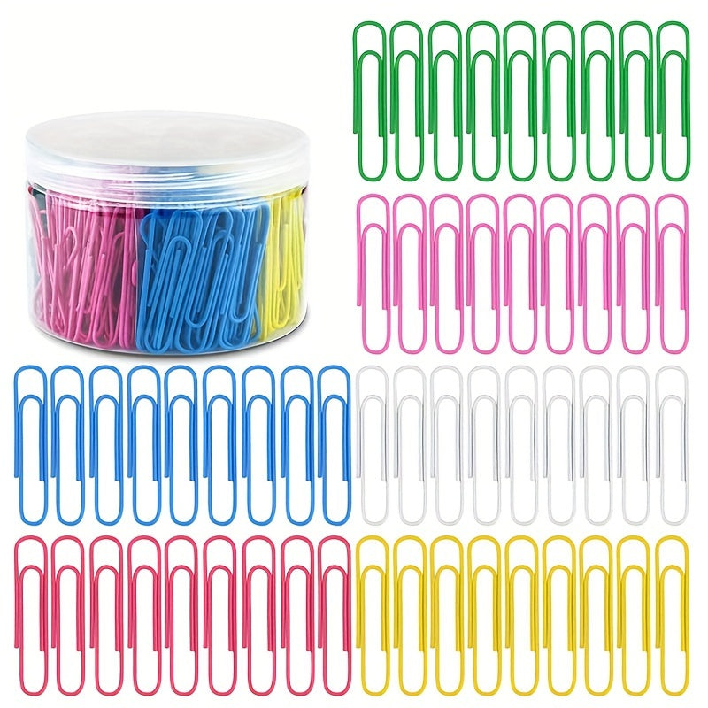 300pcs Colorful Paper Clips Metal Pins Classified Paper Clips