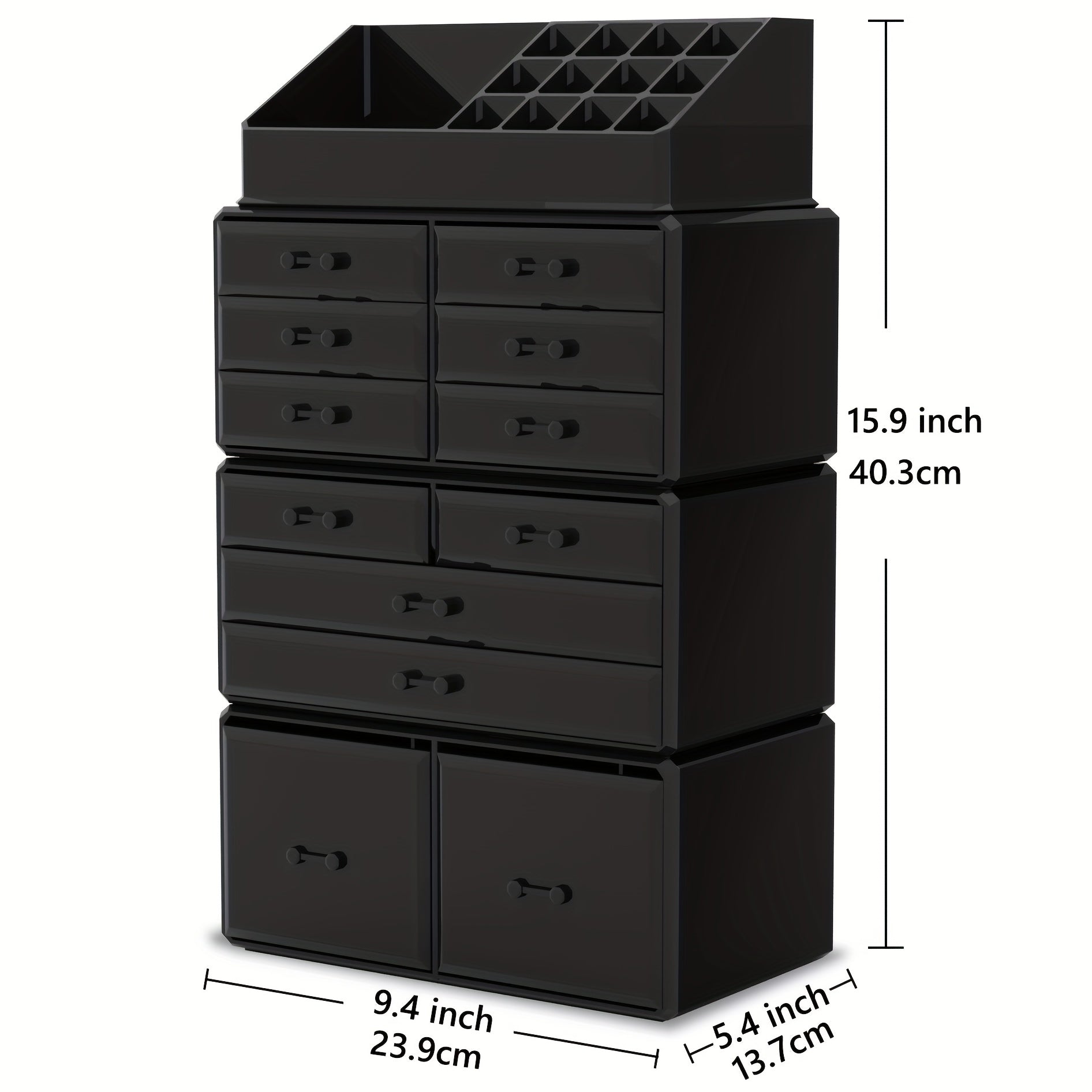 4 Layer Makeup Organizer with 12 Drawers Stackable Cosmetic Storage