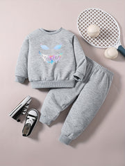 Baby Boy Smile Face Sweatshirt Pants Set Kids Casual Outfit