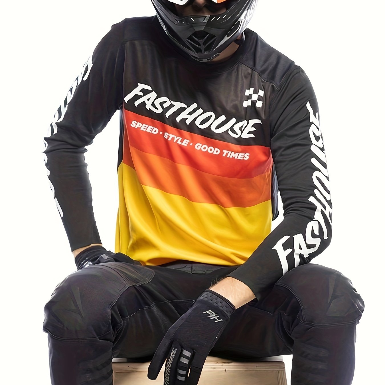 Men's Long Sleeve Motorcycle Off road T shirt Quick Drying Breathable Top