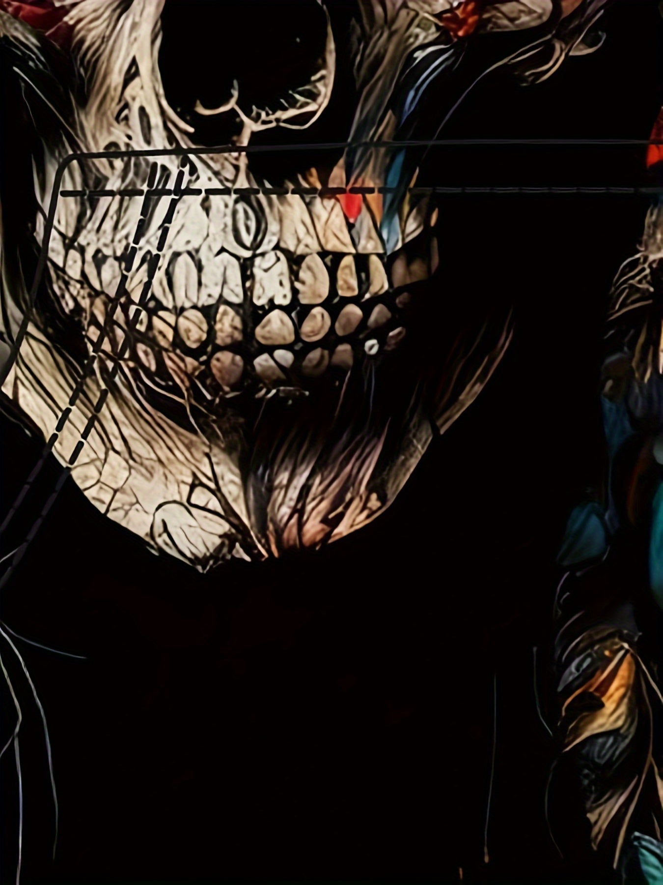 Ethnic Style Skull Print Hoodie Men's Graphic Pullover Autumn Winter