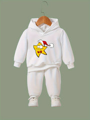 OERYUI Christmas Star Print Hooded Pullover Pants Set For Sports