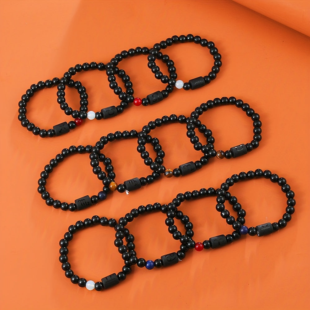 12 Constellations Natural Stone Beads Bracelet - Birthday Gift