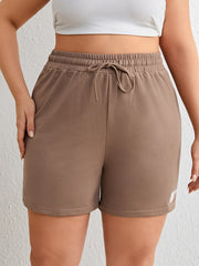 Graphic Print High Rise Elastic Waist Drawstring Comfy Shorts