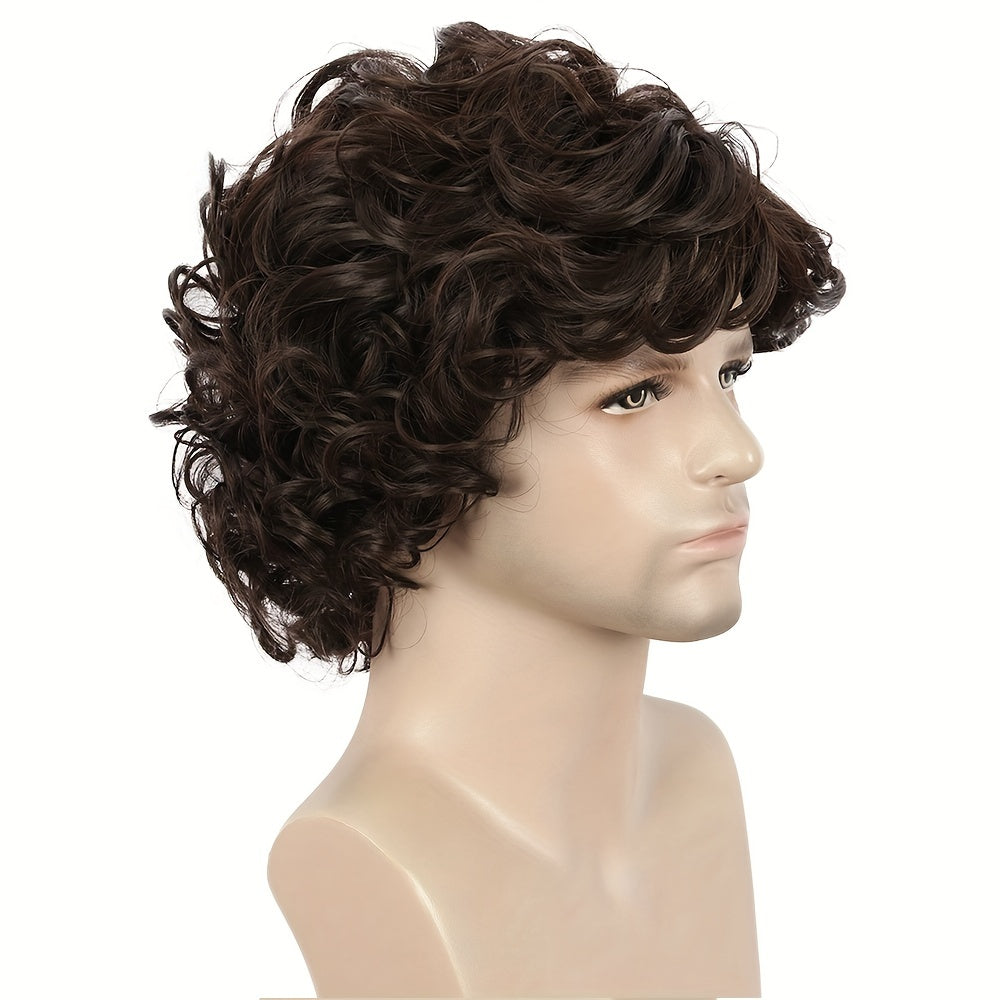 Men's Short Curly Fluffy Wig for Halloween Party