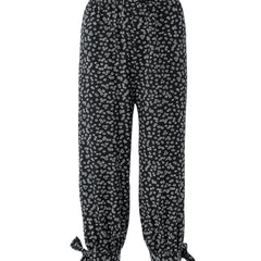 Floral Print Capris Pants Elastic Waist Casual Spring Summer