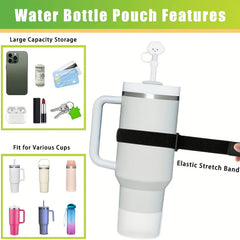 4pcs Tumbler Cup Accessories with Pouch Bag, Sleeve, Straw Lids
