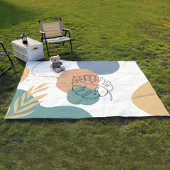 Waterproof Abstract Flower Print Picnic Mat